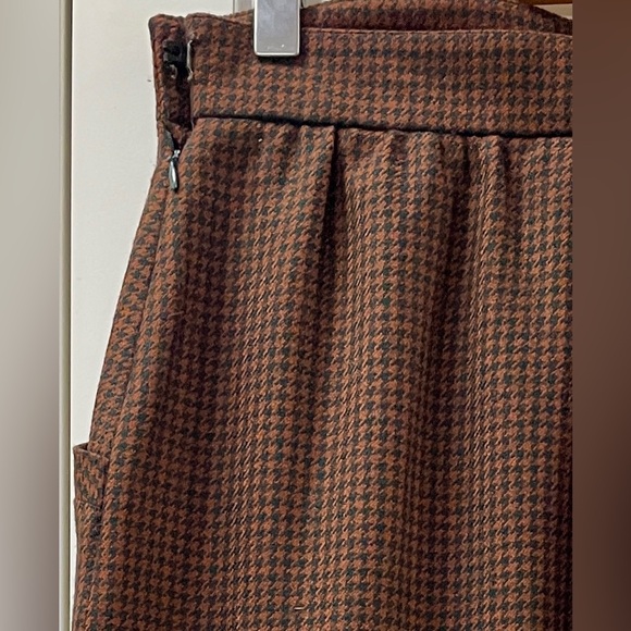 Vintage Léo Chevalier Wool Houndstooth Midi Skirt - Picture 5 of 7